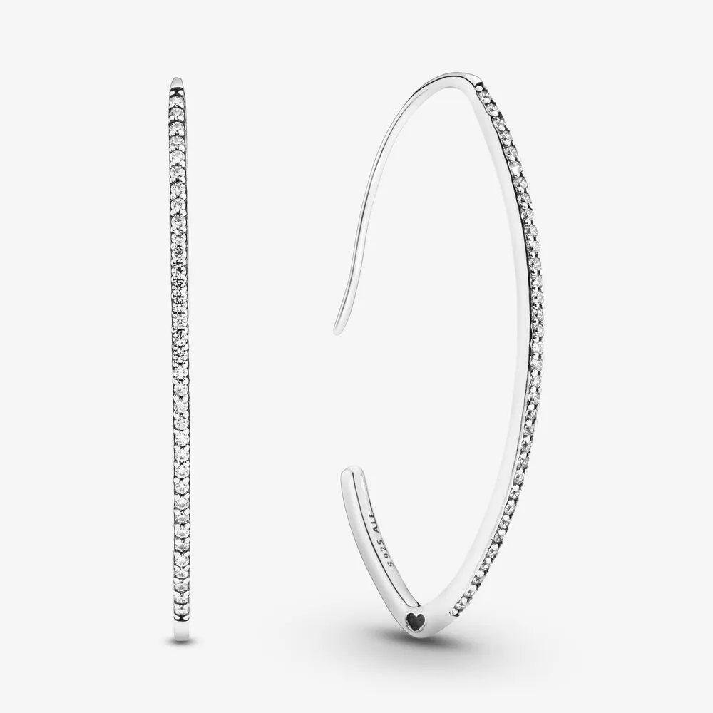 Oval Sparkle Hoop Earrings